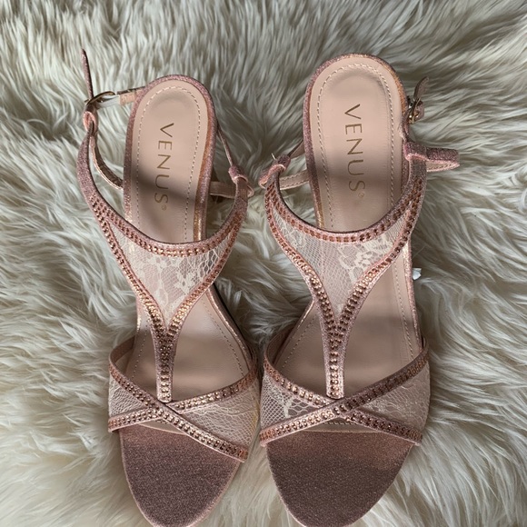 Pink lace heels size: 8.5 - Picture 5 of 7